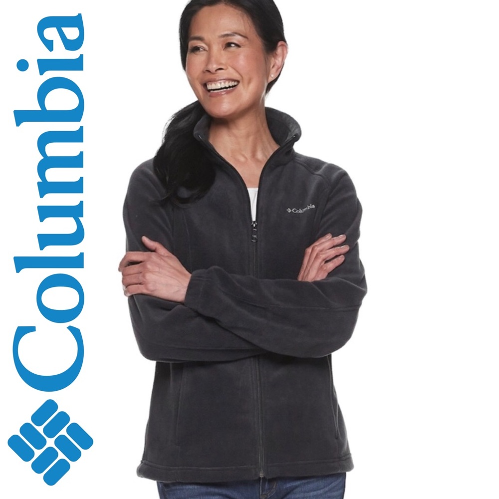 COLUMBIA—WOMENS’S DARK GRAY BENTON SPRING’S ZIP FLEECE JACKET!! EUC/NICE… - Picture 1 of 7